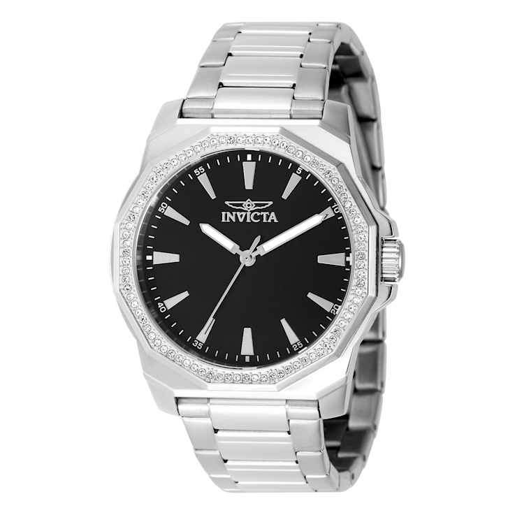 Invicta Speedway 42mm Black Dial Stainless Steel Band Quartz Watch