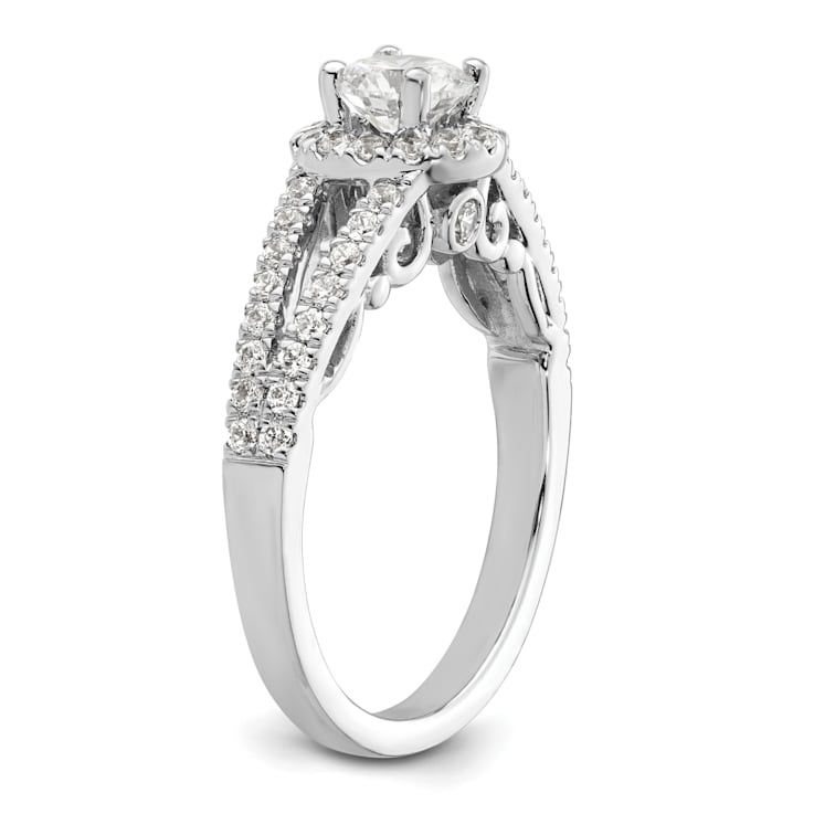 Rhodium Over 14K White Gold Eternal Promise Lab Grown Diamond Halo
Complete Ring 1.008ctw