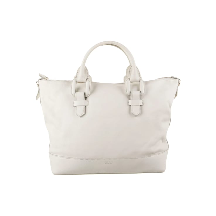 Giorgio Armani Neutral Boston Micrograna Top Handle Handbag