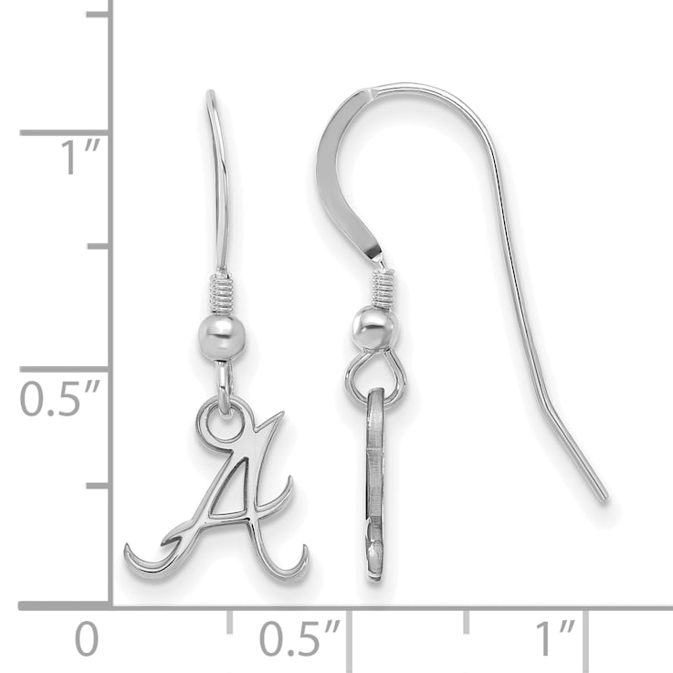 Rhodium Over Sterling Silver MLB LogoArt Atlanta Braves Dangle Earrings