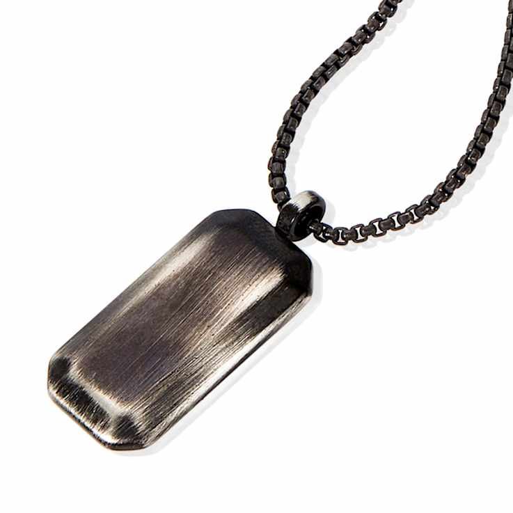 Invicta Men's Dog Tag Pendant With Chain In Stainless Steel