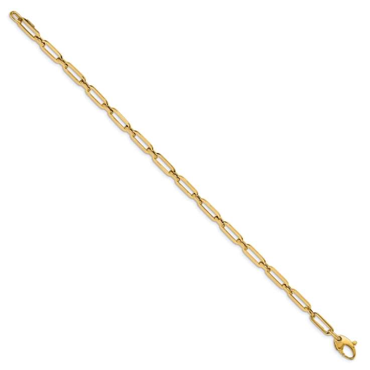 14K Yellow Gold Polished Flat Oval Link Bracelet
