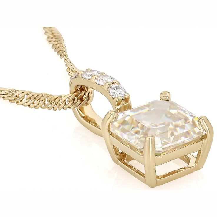 Diamond Simulant Asscher Candlelight And Lab-Grown Diamond Pendant
Necklace In 18K Gold Over Sterling Silver 3.40ctw