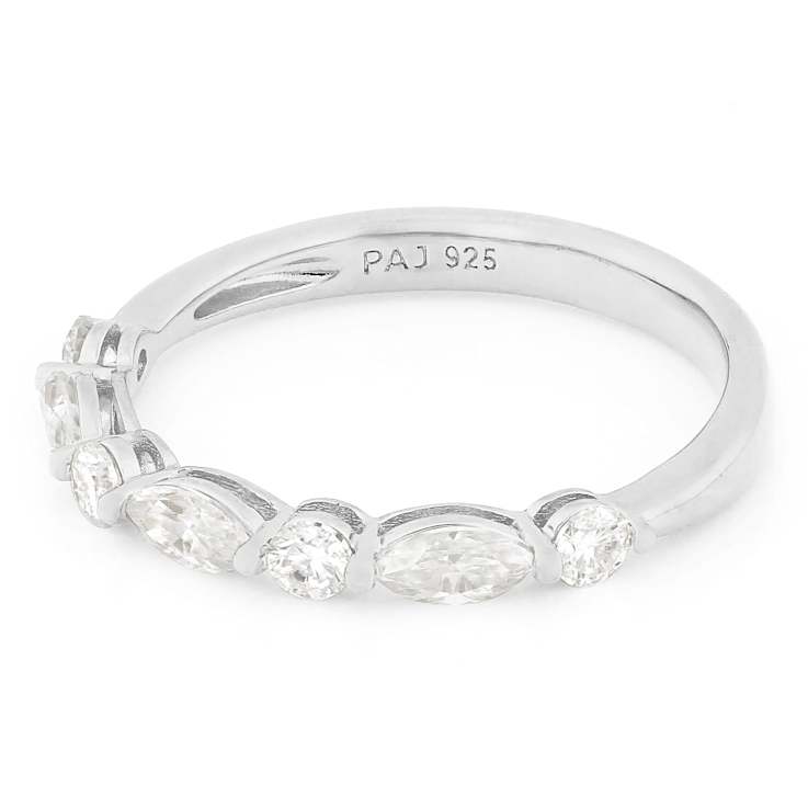 Moissanite Platineve Band Ring 0.66ctw DEW