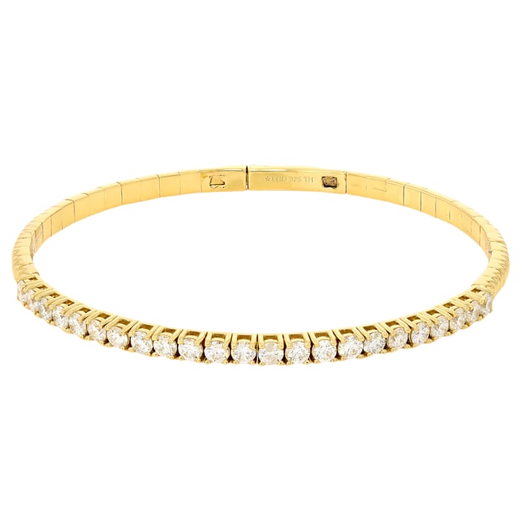 Lab-Grown Diamond Flex Bangle In 14K Gold Over Sterling Silver