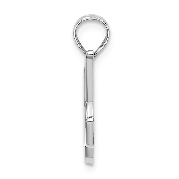 Rhodium Over 14k White Gold Polished Script Letter K Initial Pendant