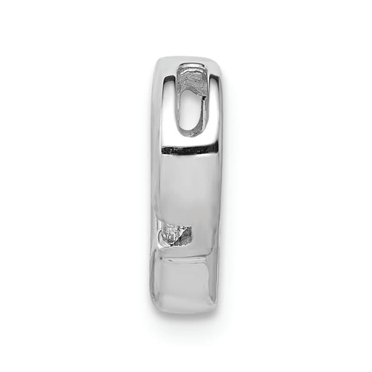 Rhodium Over 14k White Gold Diamond Heart Chain Slide Pendant