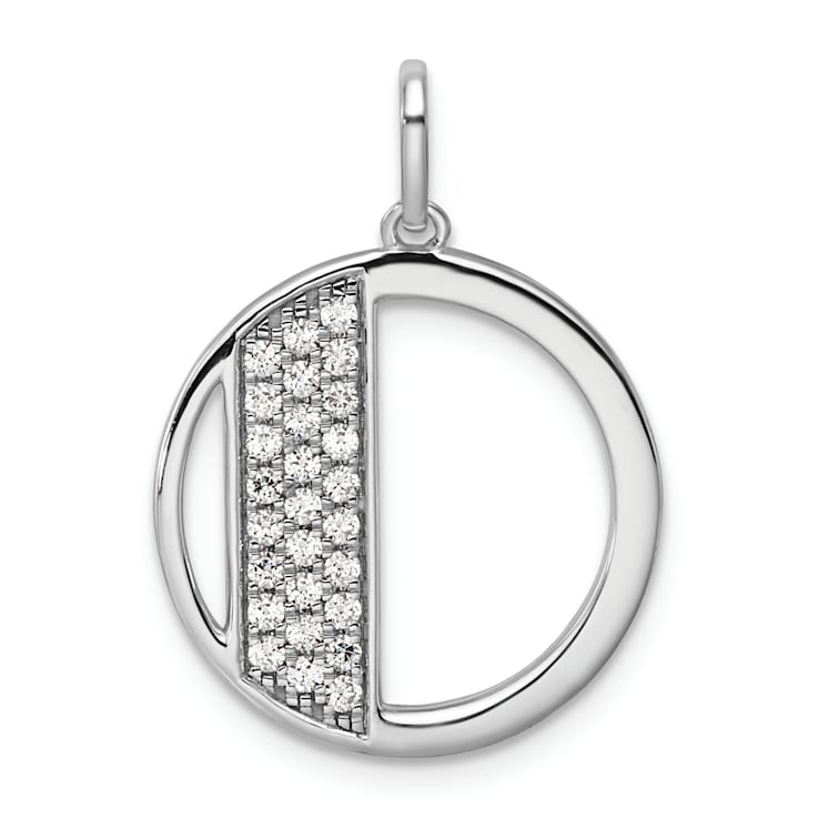 14K White Gold Gatsby Diamond Initial D Charm