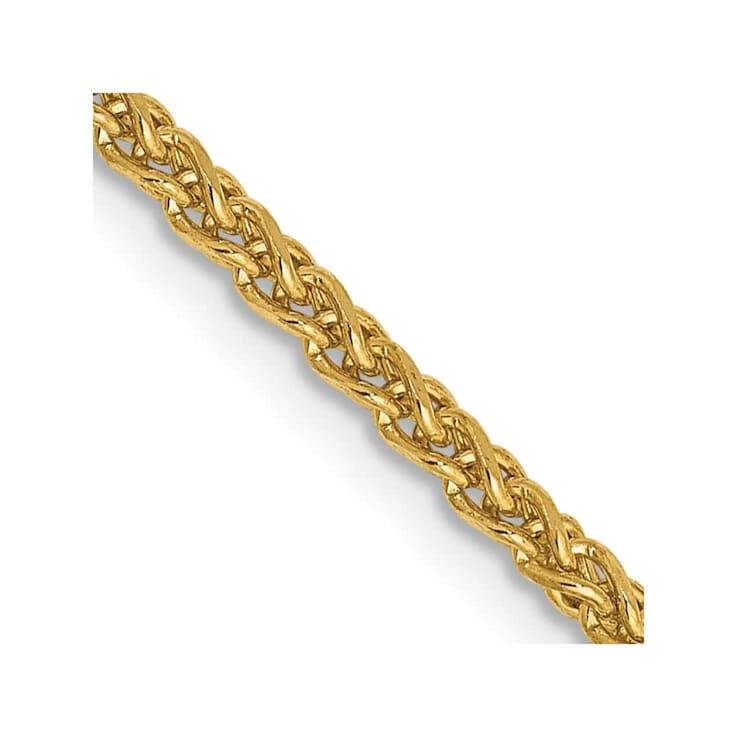 14k Yellow Gold 1.8mm Solid Diamond Cut Wheat Chain 30 inches