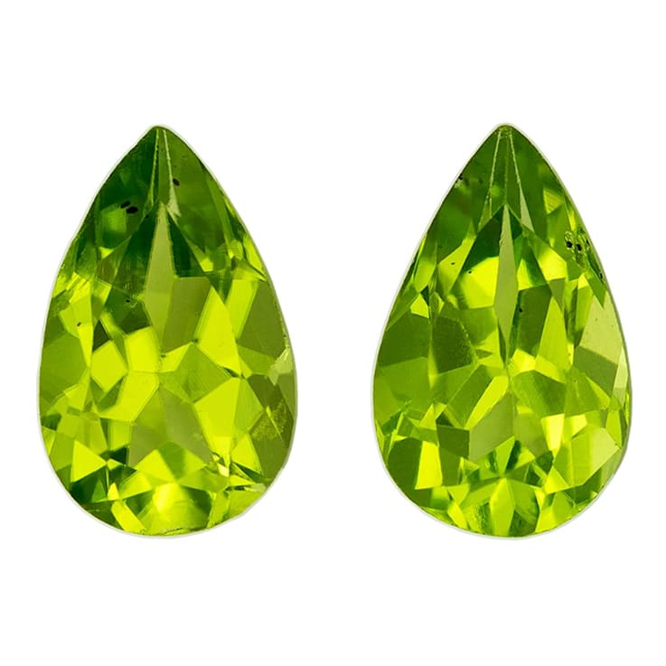 Peridot 8x5mm Pear Shape Matched Pair 1.66ctw