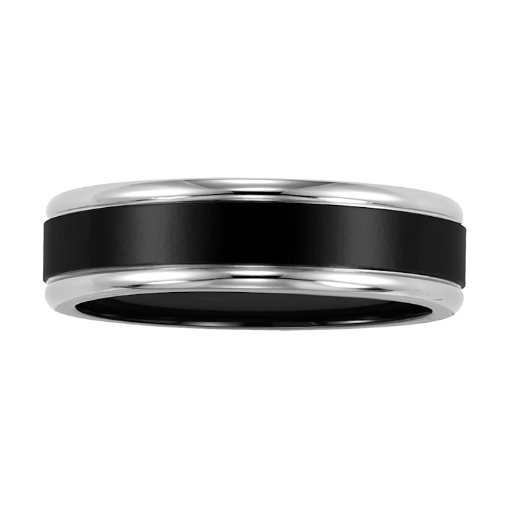 6.5mm Comfort Fit Band in Black Titanium with Brushed Finish