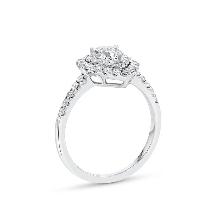 1.09ctw Diamond Engagment Ring in 18k White Gold