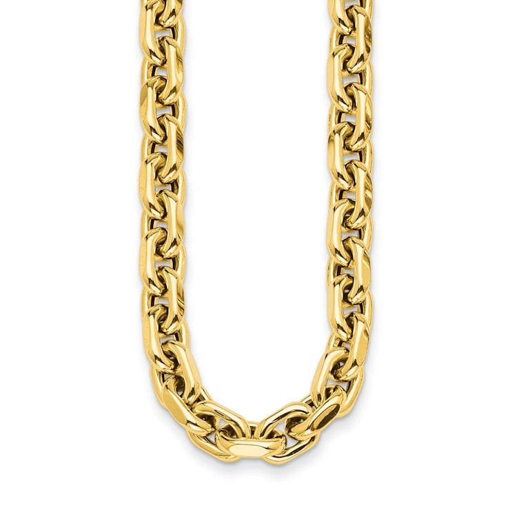 14K Yellow Gold 10.5mm Fancy Open Link 20-inch Necklace