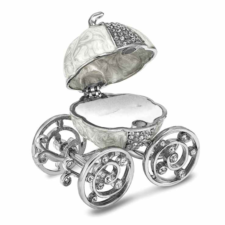 EVER AFTER Pumpkin Coach with Ring Pad Trinket Box