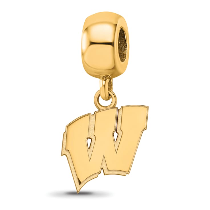 14K Yellow Gold Over Sterling Silver LogoArt University of Wisconsin
Small Dangle Bead