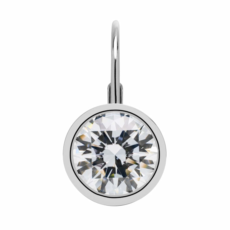 White Cubic Zirconia 14k White Gold Earrings With Velvet Gift Box 2.00ctw