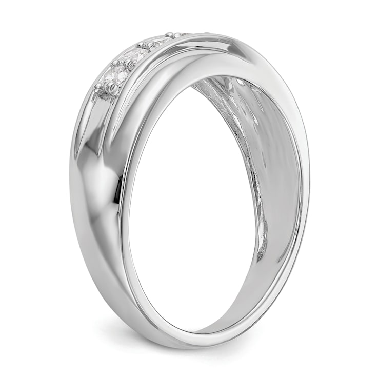 Rhodium Over 14K Gold Lab Grown Diamond SI1/SI2, G H I, Men's Band