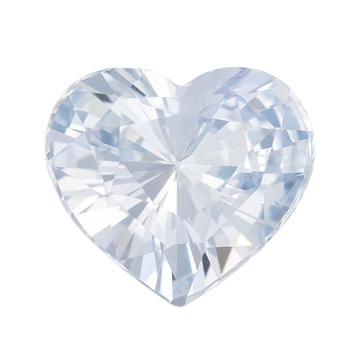 White Sapphire Loose Gemstone 8.3x7.6mm Heart Shape 2.10ct