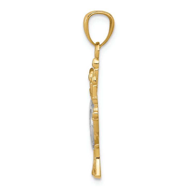 14k Two-tone Gold Menorah Pendant