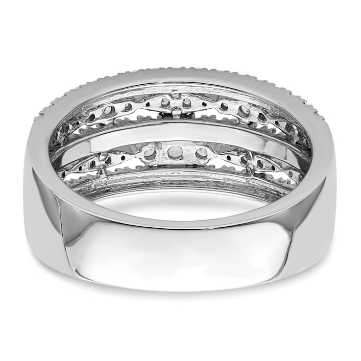 Rhodium Over 14K White Gold Diamond Band 0.88ctw