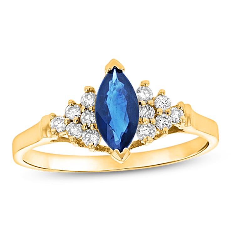 0.69ctw Sapphire and Diamond Ring in 14k Yellow Gold