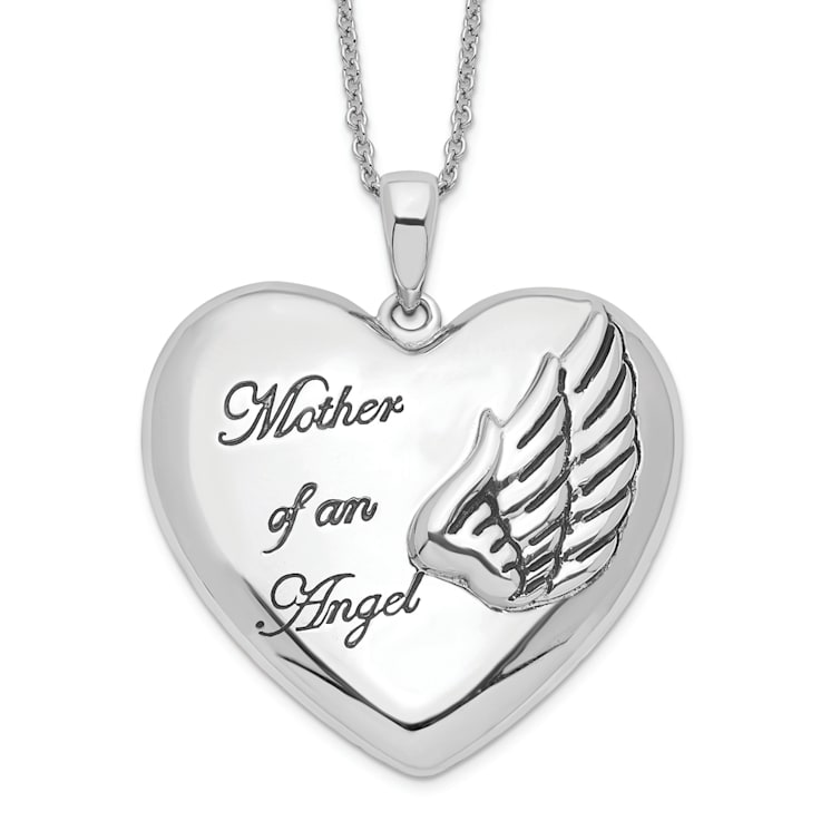 Sterling Silver Rhodium-plated Mother of an Angel 18-inch Necklace