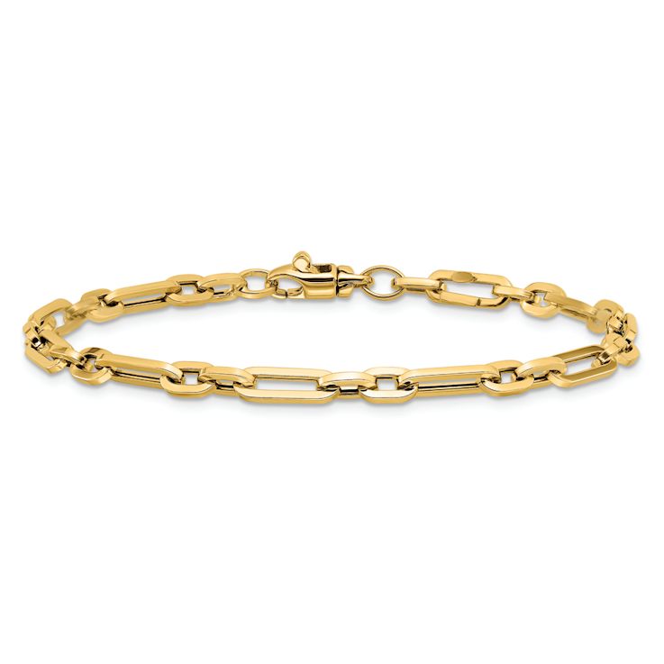 14k Yellow Gold 5mm Polished Fancy Link Bracelet
