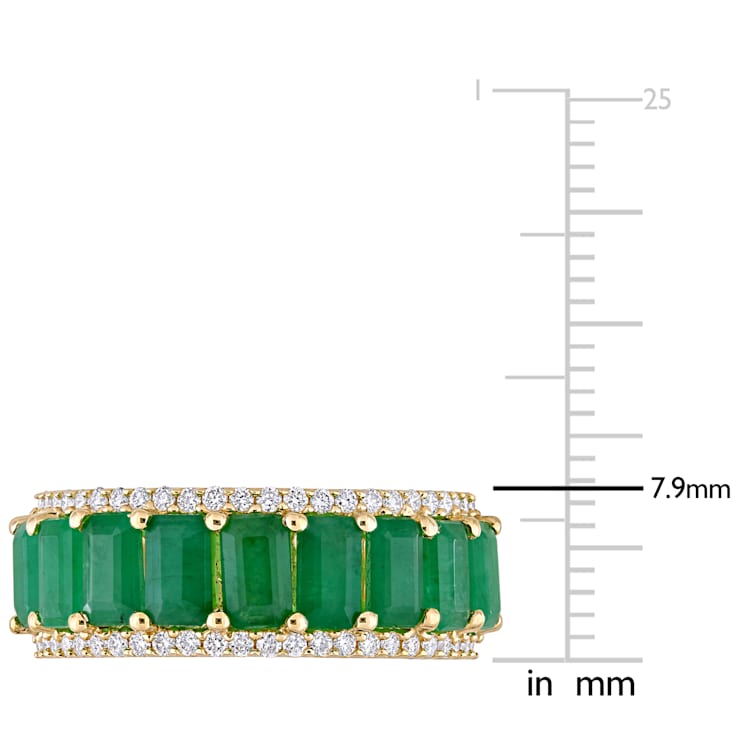Emerald and Diamond 14K Yellow Gold Ring 2.72ctw