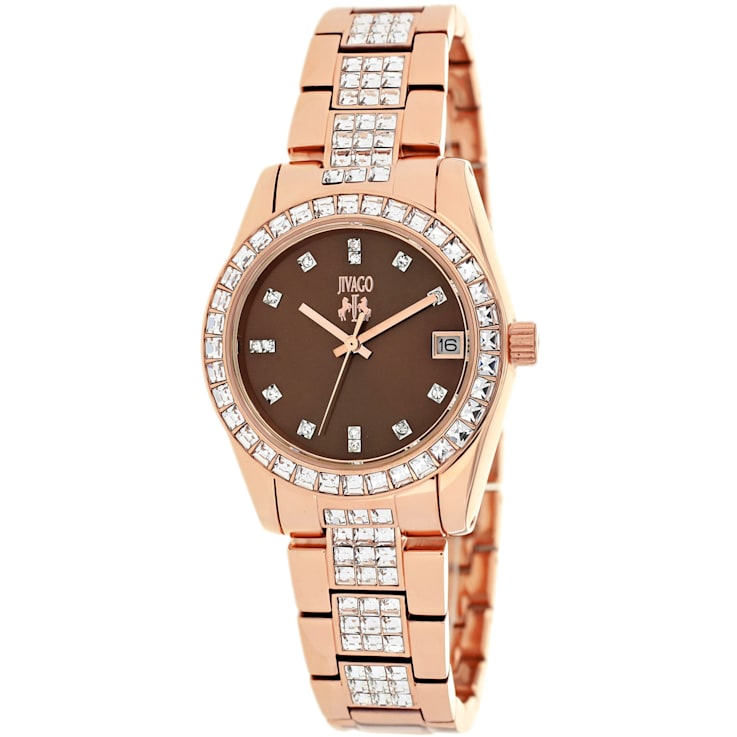 Jivago Women's Magnifique Chocolate Brown Dial Rose Stainless Steel Watch