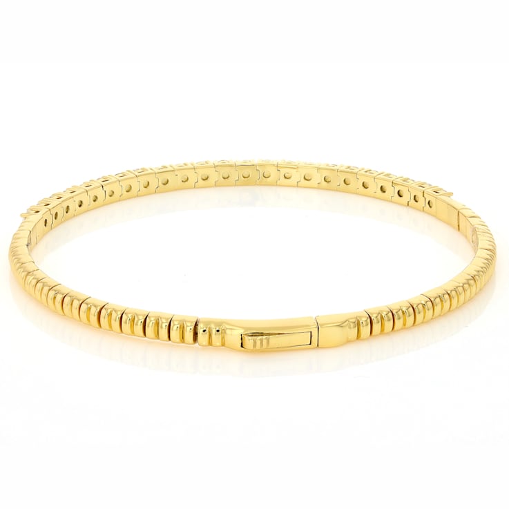 Lab-Grown Diamond Flex Bangle In 14K Gold Over Sterling Silver