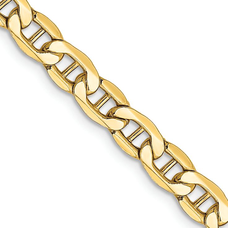 14k Yellow Gold 4.75mm Semi-Solid Anchor Chain 22 inch