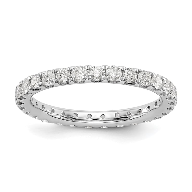 Rhodium Over 14K White Gold Lab Grown Diamond SI1/SI2, G H I, Eternity Band