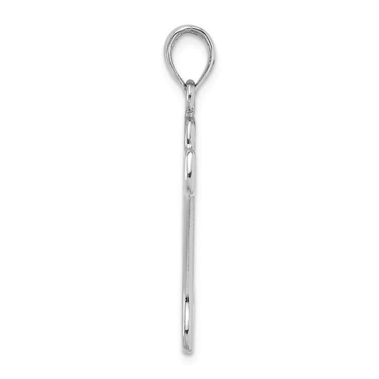 Rhodium Over 14k White Gold Cut-Out Polished Dog Bone Charm
