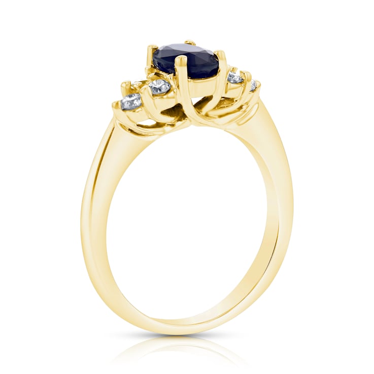 1.10ctw Sapphire and Diamond Ring in 14k Yellow Gold