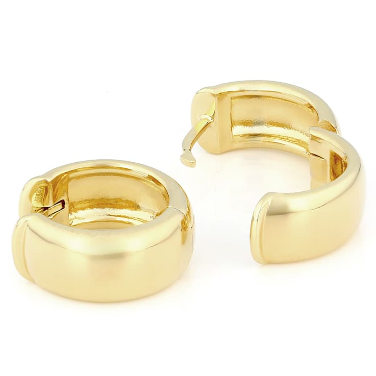 Classic Huggie Hoop Earrings In 18K Gold Over Sterling Silver