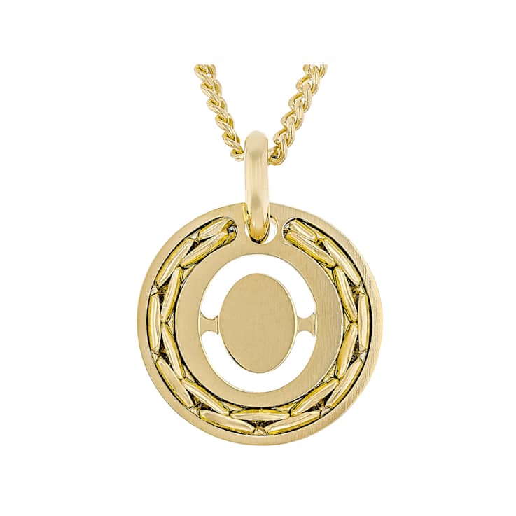 Cardano Initial O Pendant Necklace In 18K Gold Over Bronze