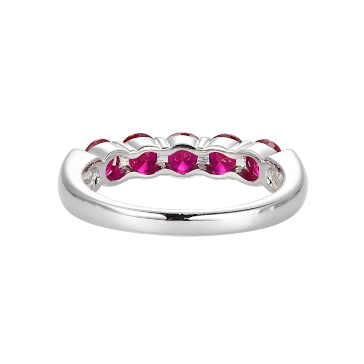 Lab Created Ruby Platinum Over Sterling Silver Ring 1.30ctw