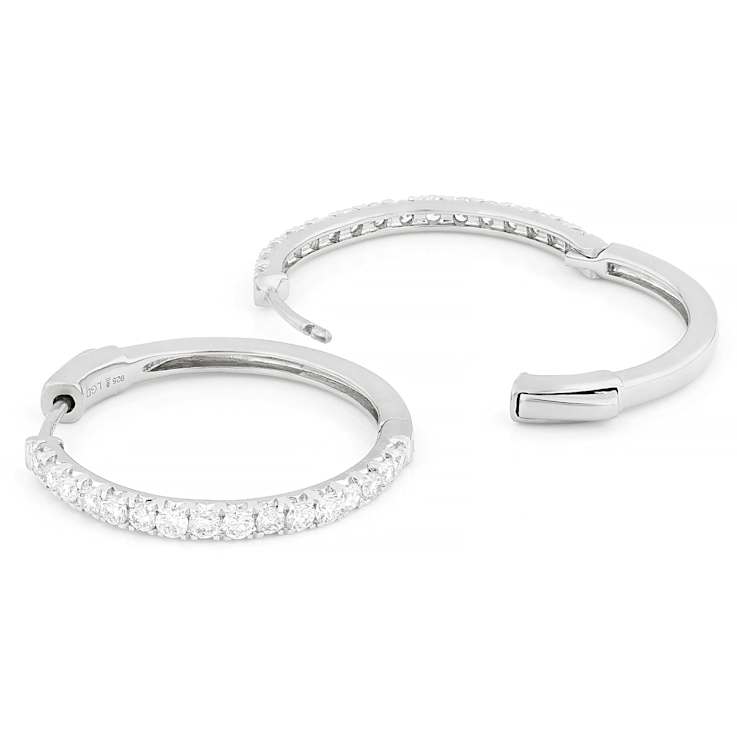 Classic Lab-Grown Diamond Hoop Earrings 1ctw In Sterling Silver