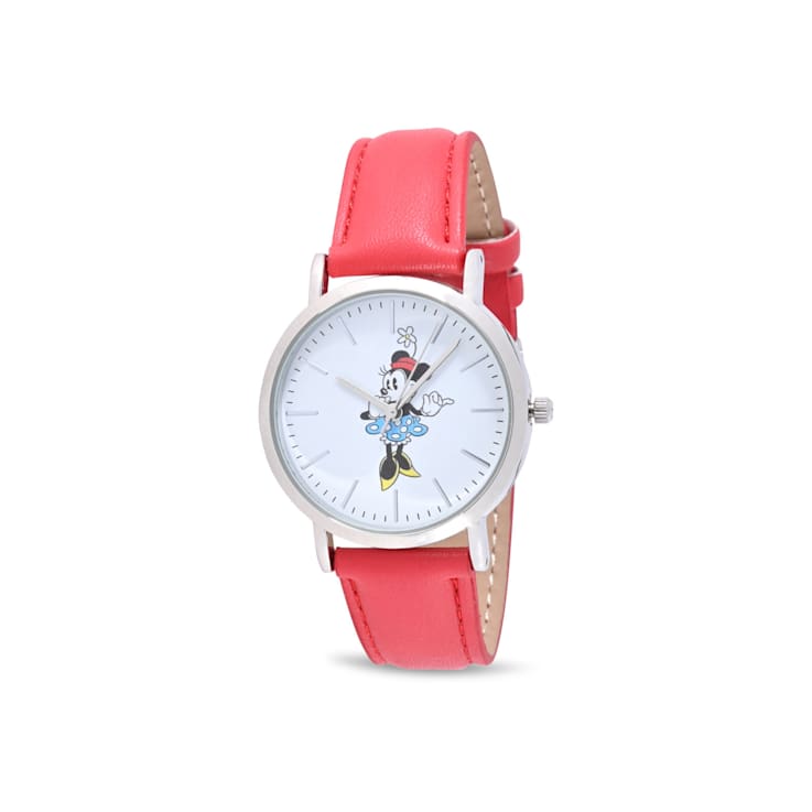 Disney Mickey and Minnie Red and Black Vegan Leather Bands His and Hers
Watches Set of 2