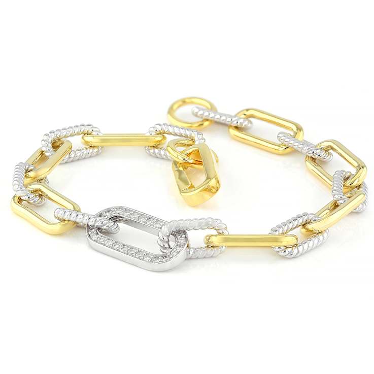 Lab-Grown Diamond Rope-Motif Bracelet In Two-Tone Gold