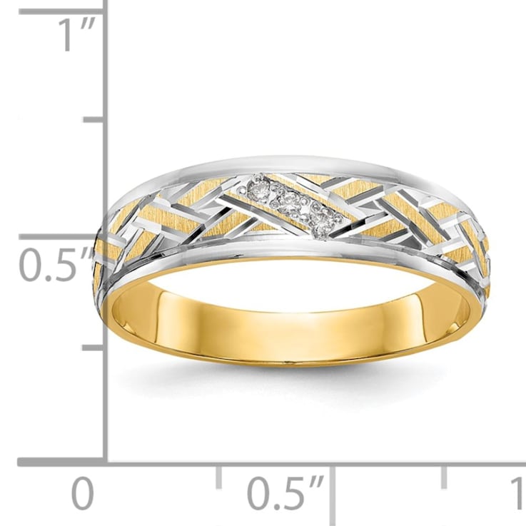 14K Yellow Gold AA Quality Mens Wedding Band