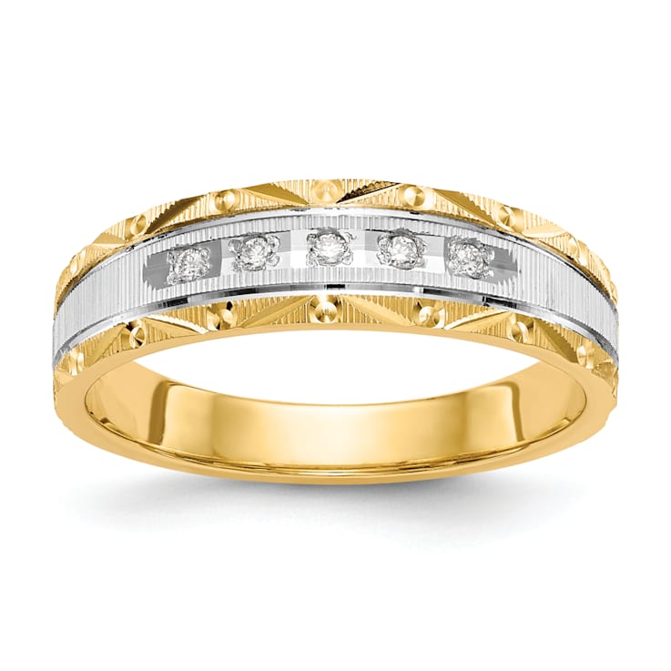 14K Yellow Gold AA Quality Mens Wedding Band