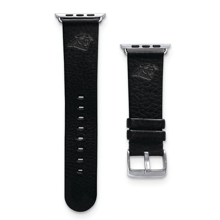 Gametime Carolina Panthers Leather Band fits Apple Watch 38 40mm M L Black . Watch not included