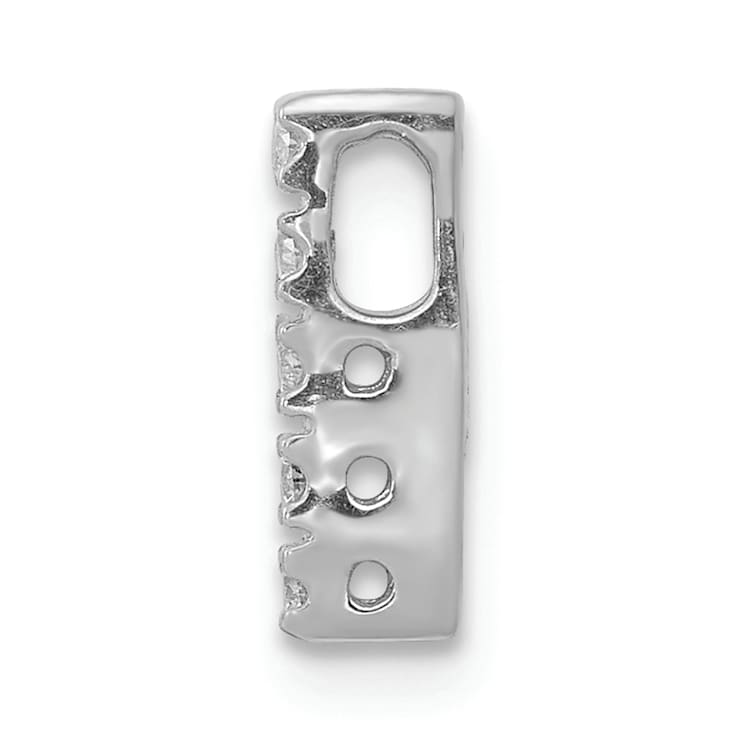 Rhodium Over 14K White Gold Diamond Letter I Initial Charm