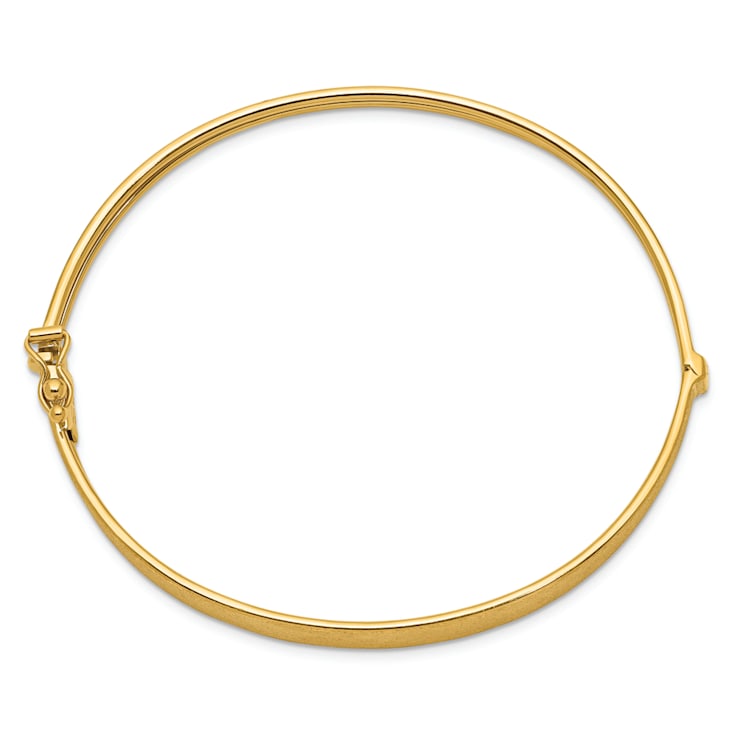 14K Yellow Gold Satin Finish Graduated Hinged Bangle