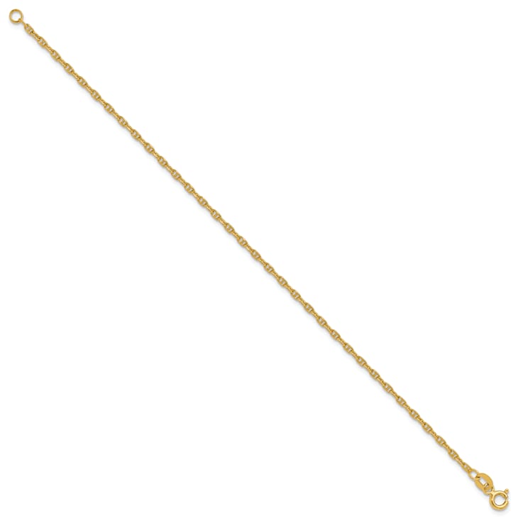 14k Yellow Gold 1.8mm Mariners Link Bracelet