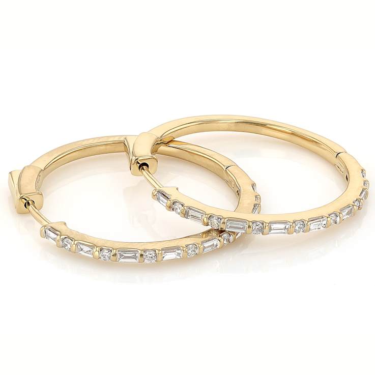 Classic Lab-Grown Diamond Hoop Earrings 0.50ctw In 14K Gold Over
Sterling Silver