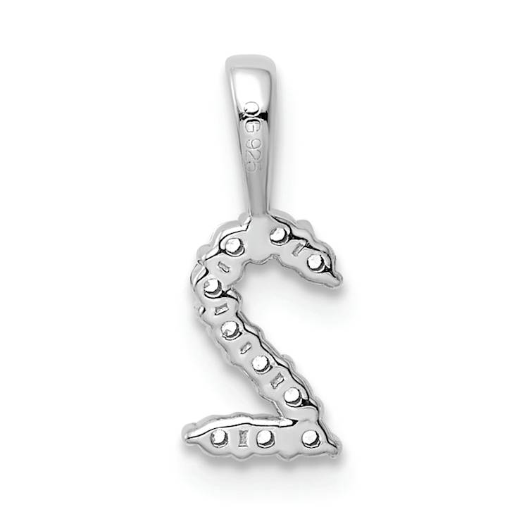 Rhodium Over 14k White Gold Diamond Number 2 Pendant