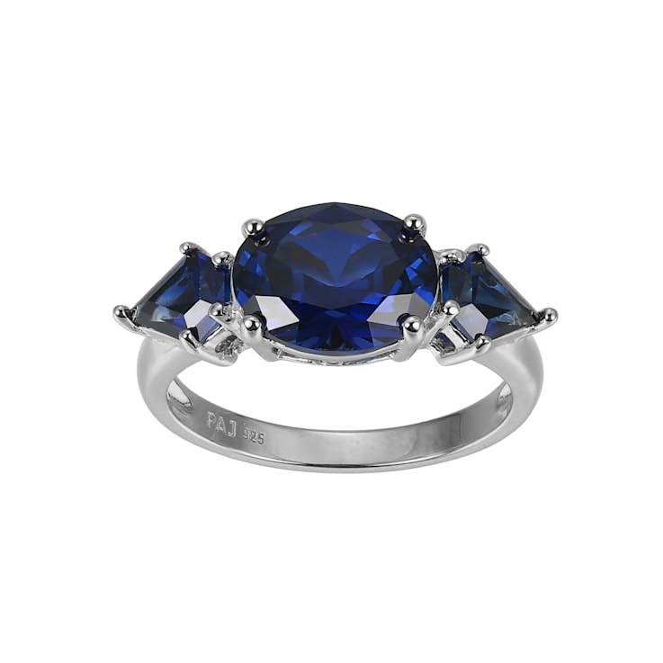 Lab Created Blue Sapphire Platinum Over Sterling Silver September
Birthstone Ring 3.11ctw