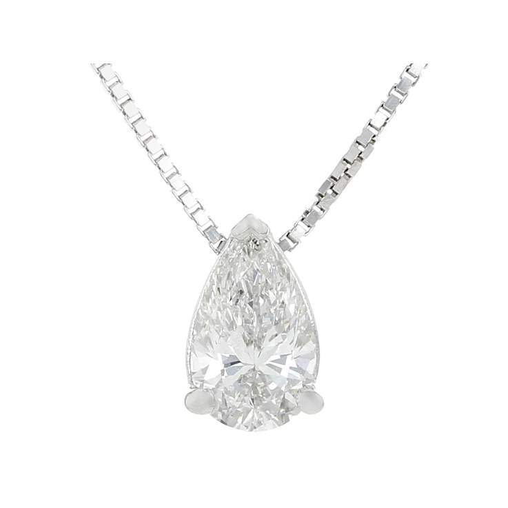 Pear Shape Lab-Grown Diamond Slide Pendant In Sterling Silver 0.50ctw